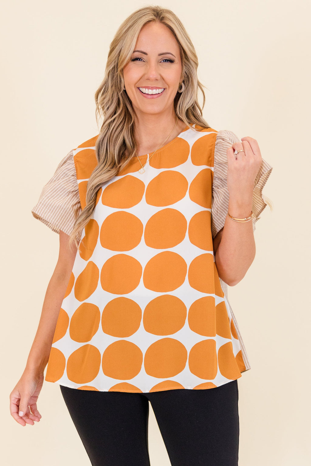 Groovy Pop Top, Taupe