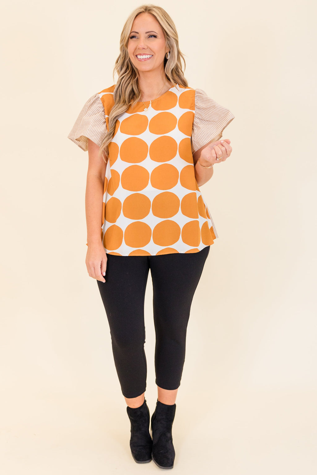 Groovy Pop Top, Taupe