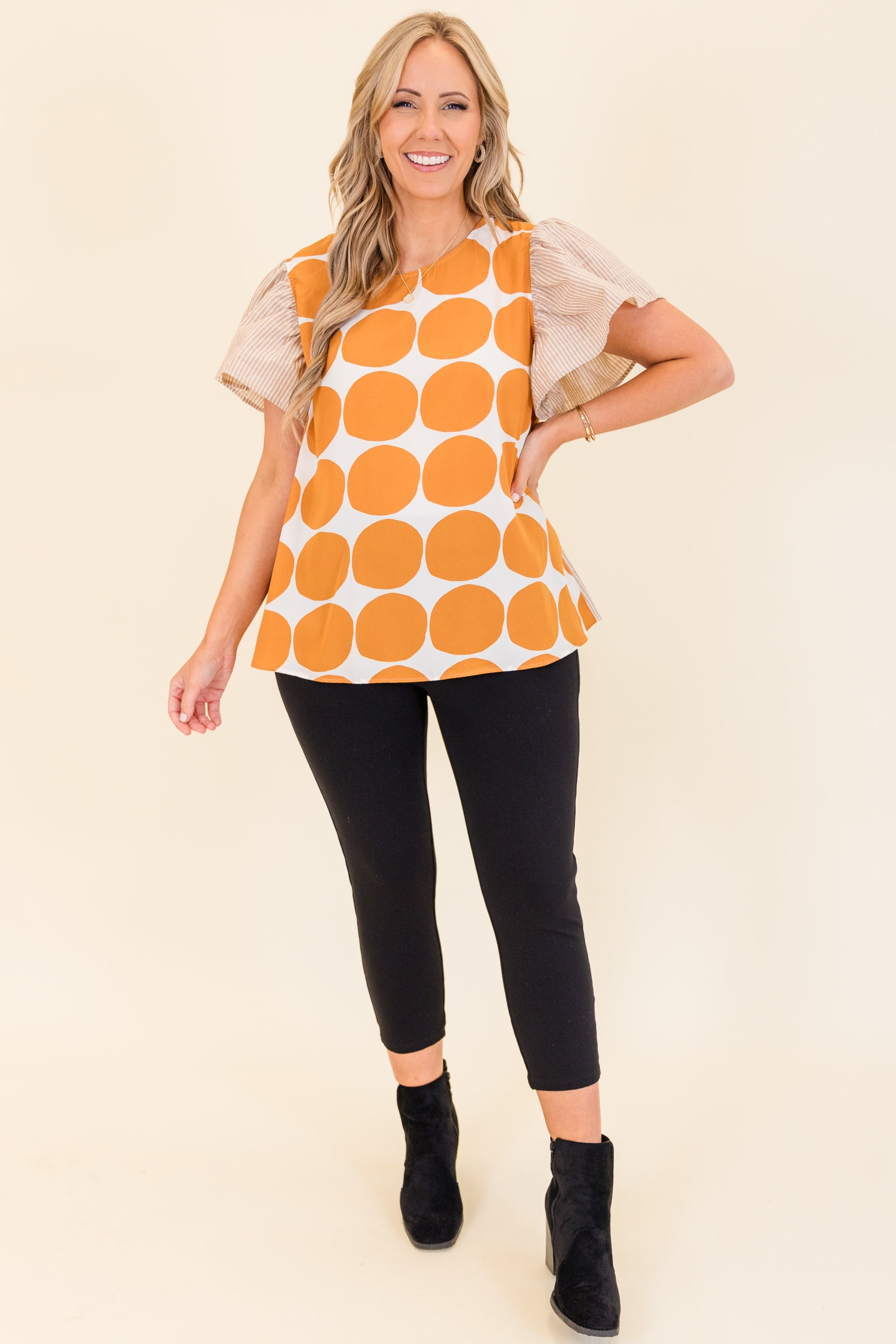 Groovy Pop Top, Taupe