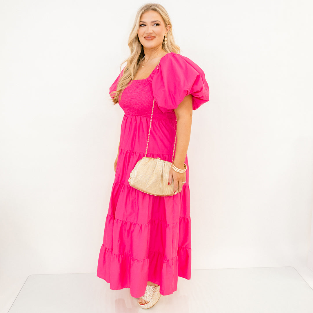 Half Past Sunset Dress, Fuchsia