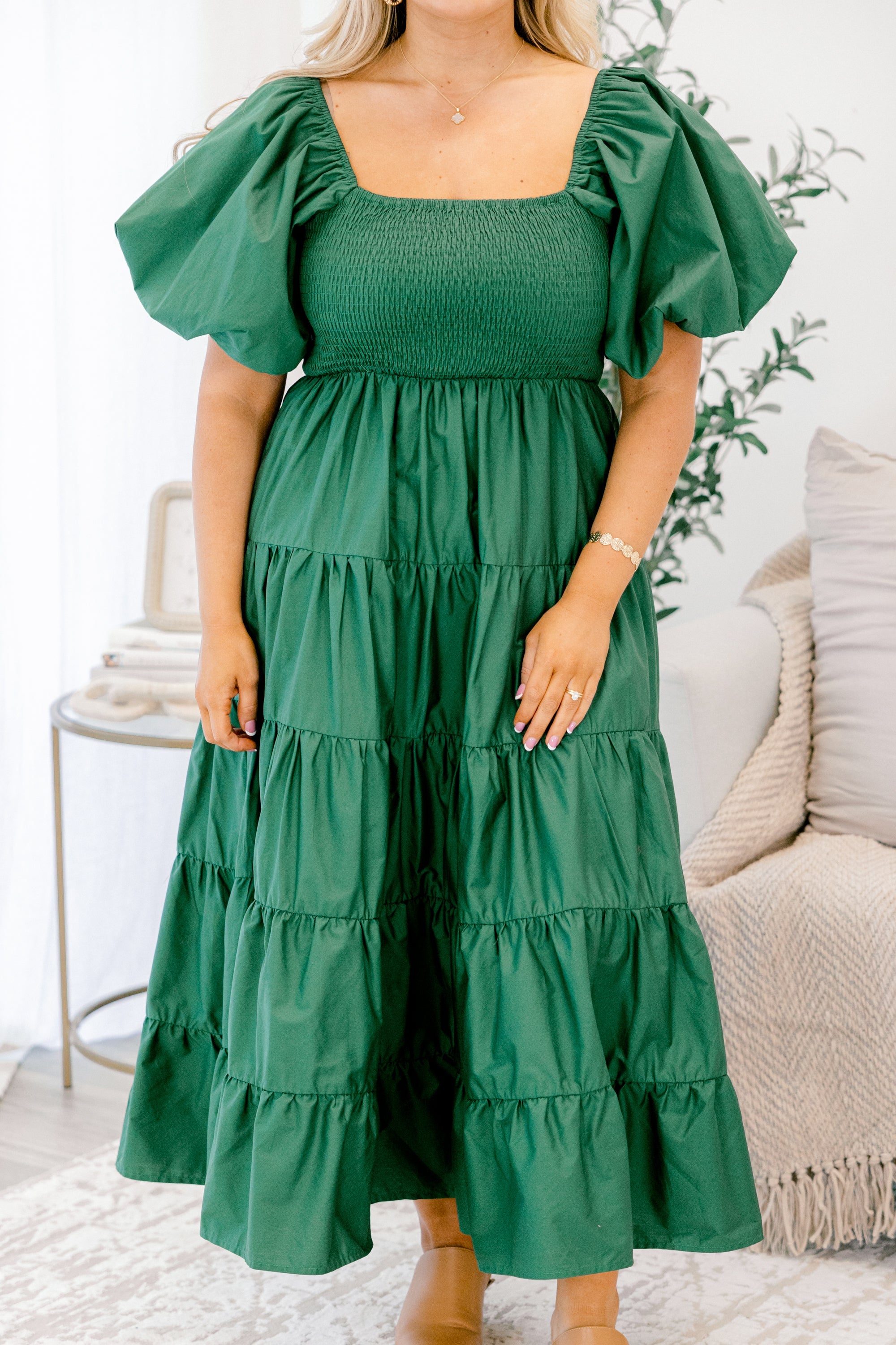Half Past Sunset Dress, Hunter Green