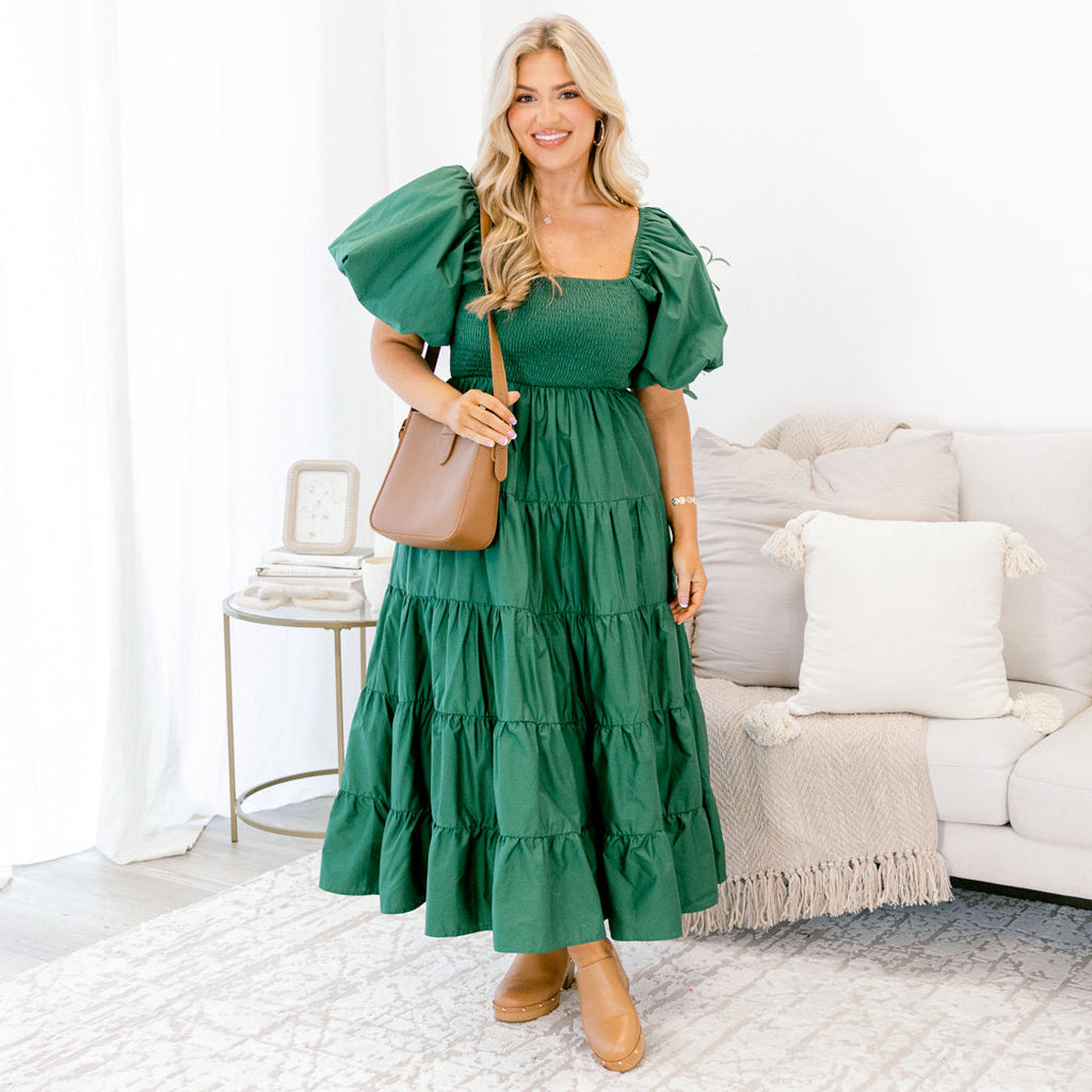 Half Past Sunset Dress, Hunter Green