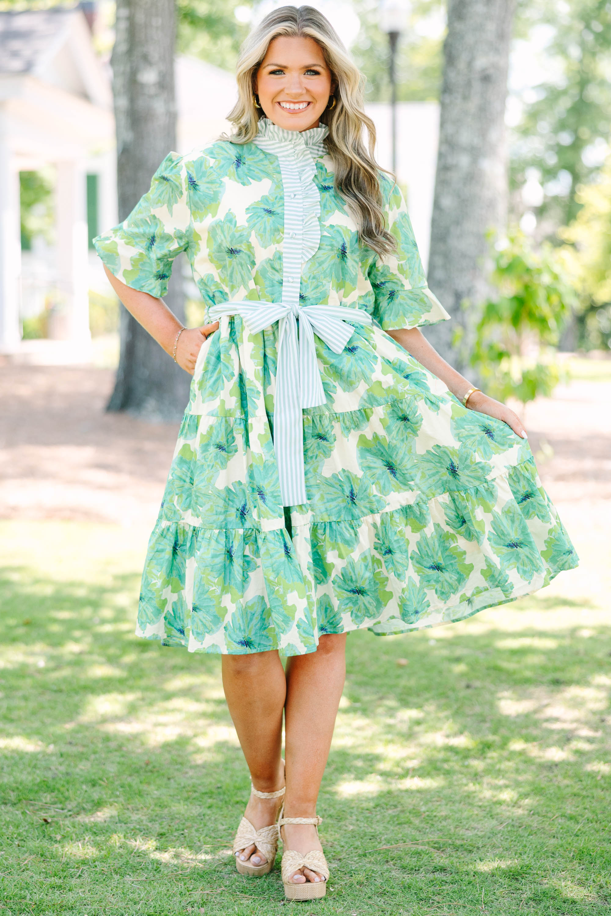 Half Truths Dress, Green