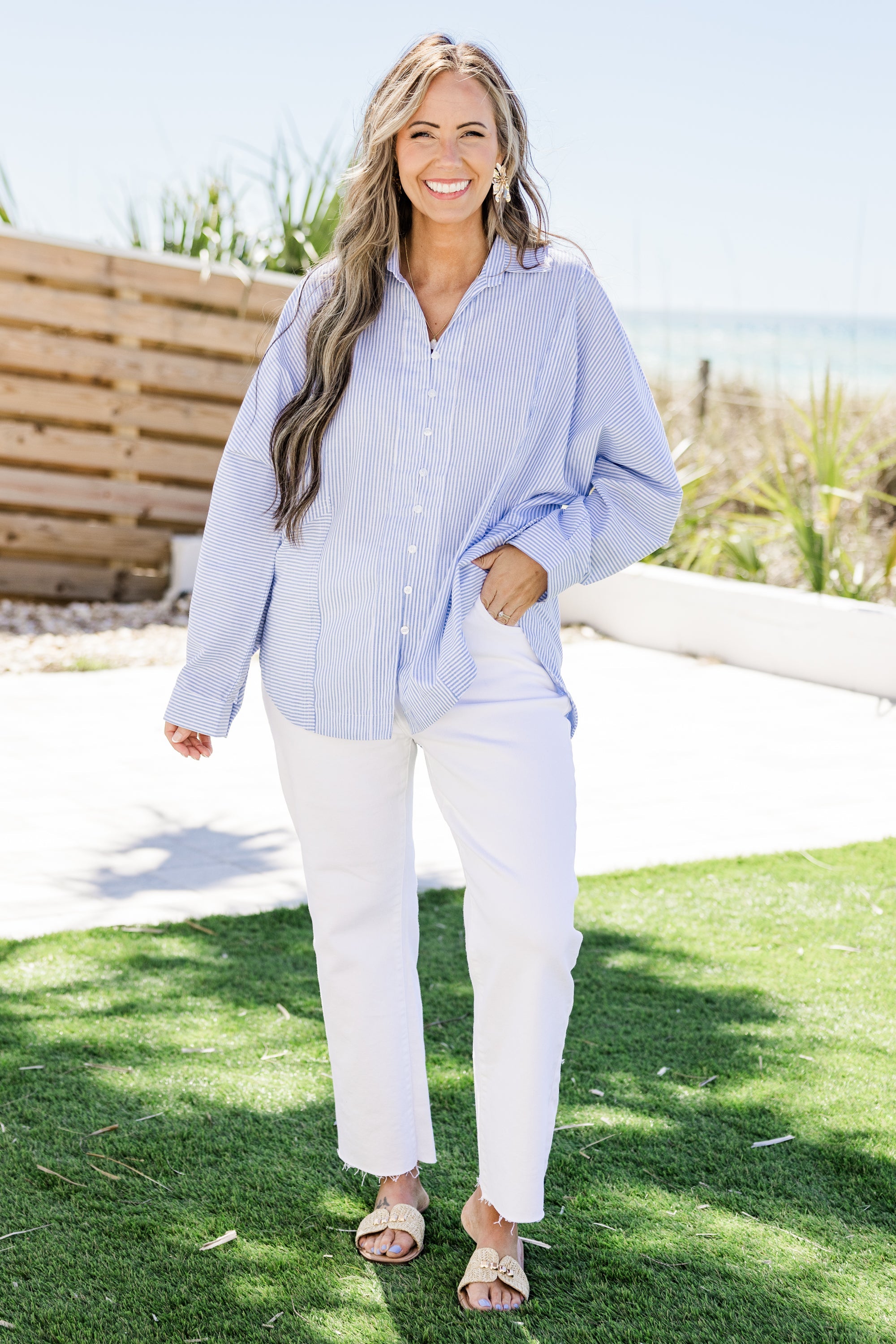 Hamptons Summer Top, Blue