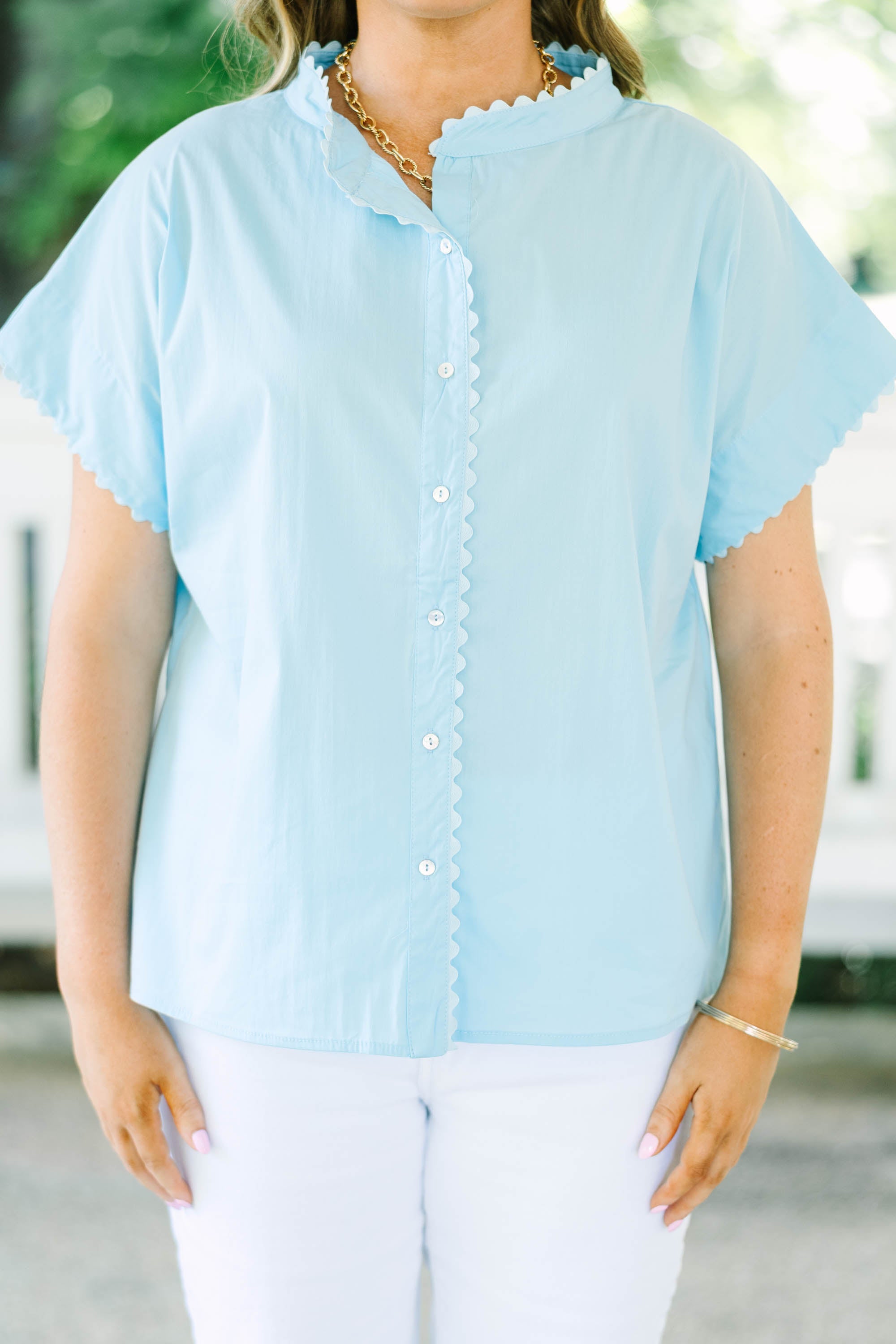 Happening Now Top, Light Blue