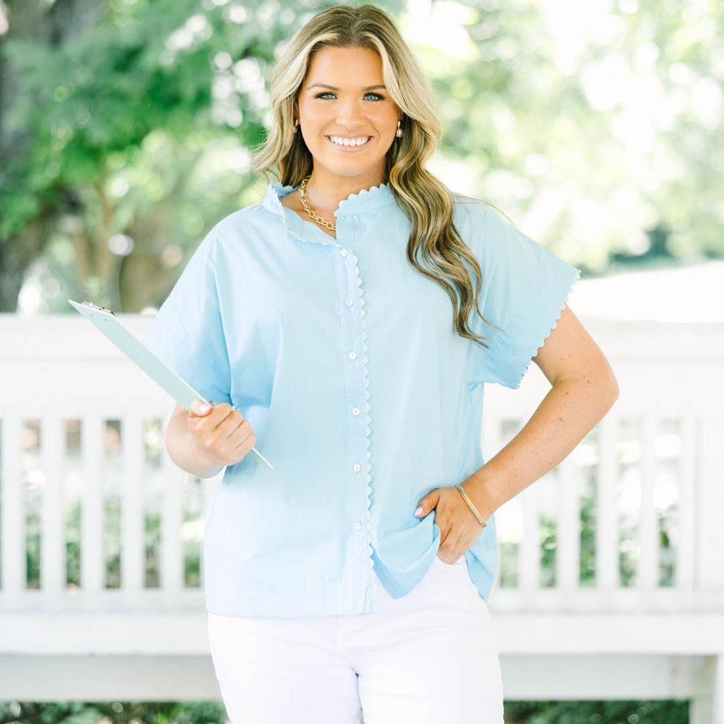 Happening Now Top, Light Blue