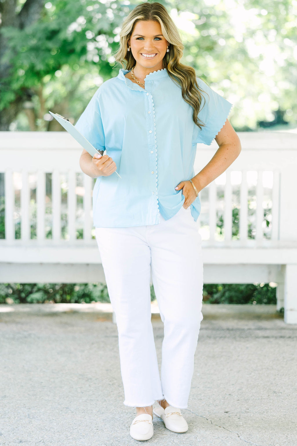 Happening Now Top, Light Blue