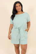 Happiness Blooms Romper, Light Green