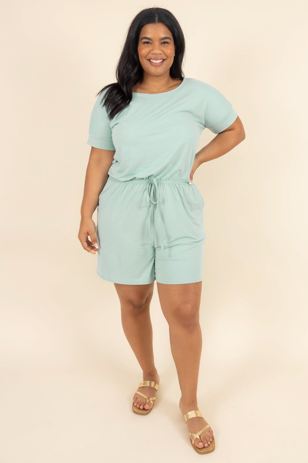 Happiness Blooms Romper, Light Green
