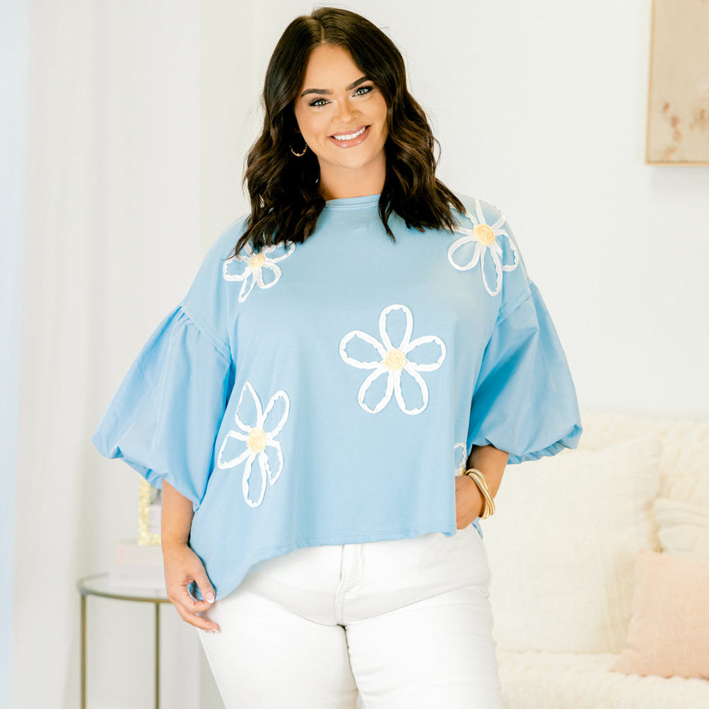 Happy And Alive Top, Blue