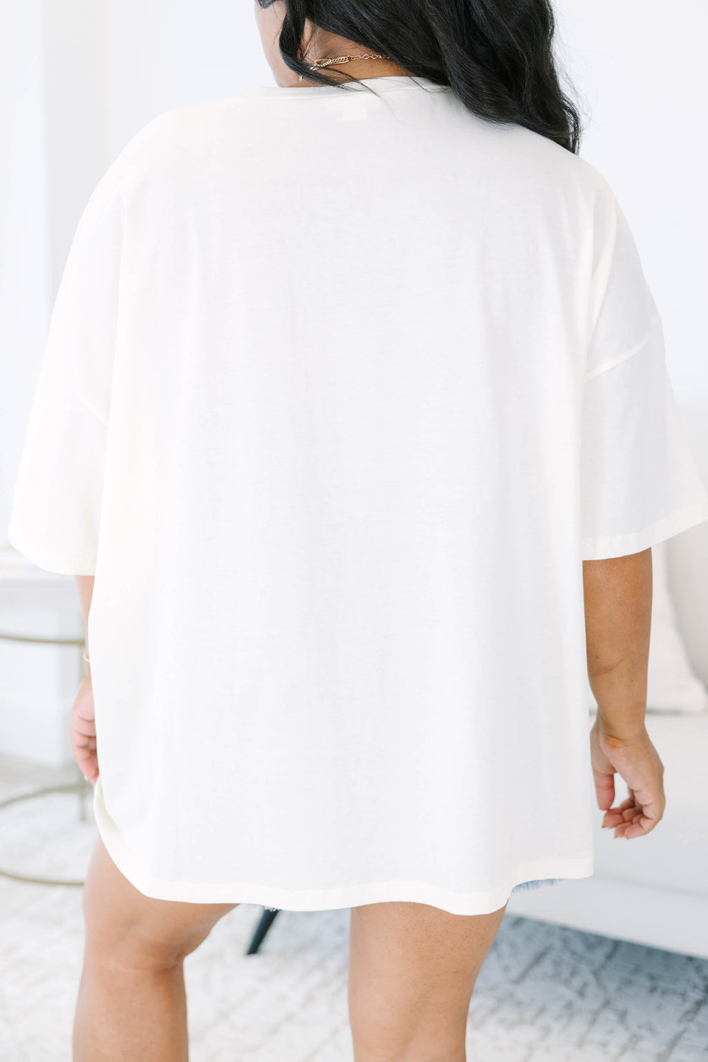 Happy Birthday Miss America Boyfriend Tee, Ivory