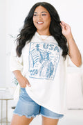 Happy Birthday Miss America Boyfriend Tee, Ivory