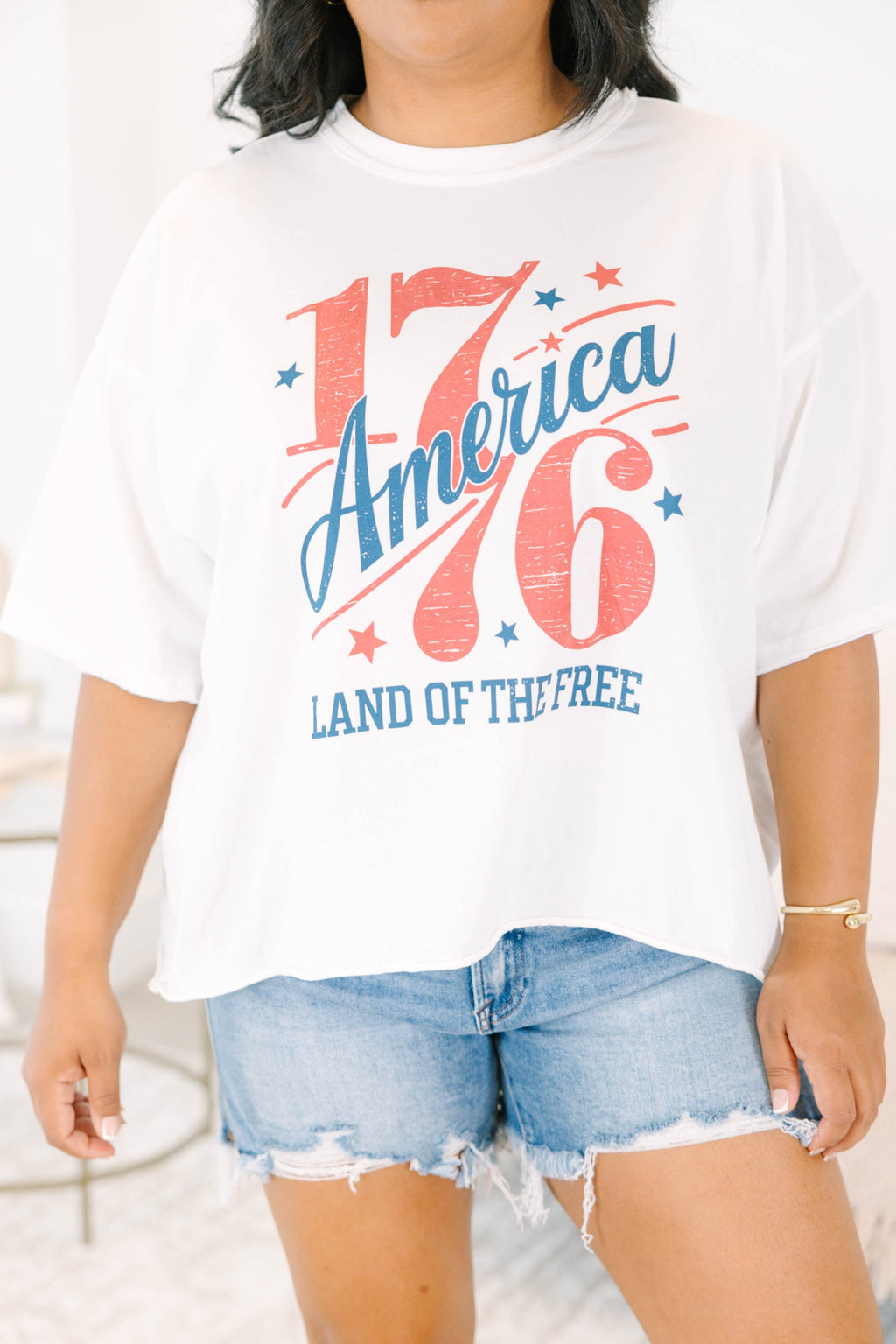 Happy Birthday USA Vintage Wash Tee, White
