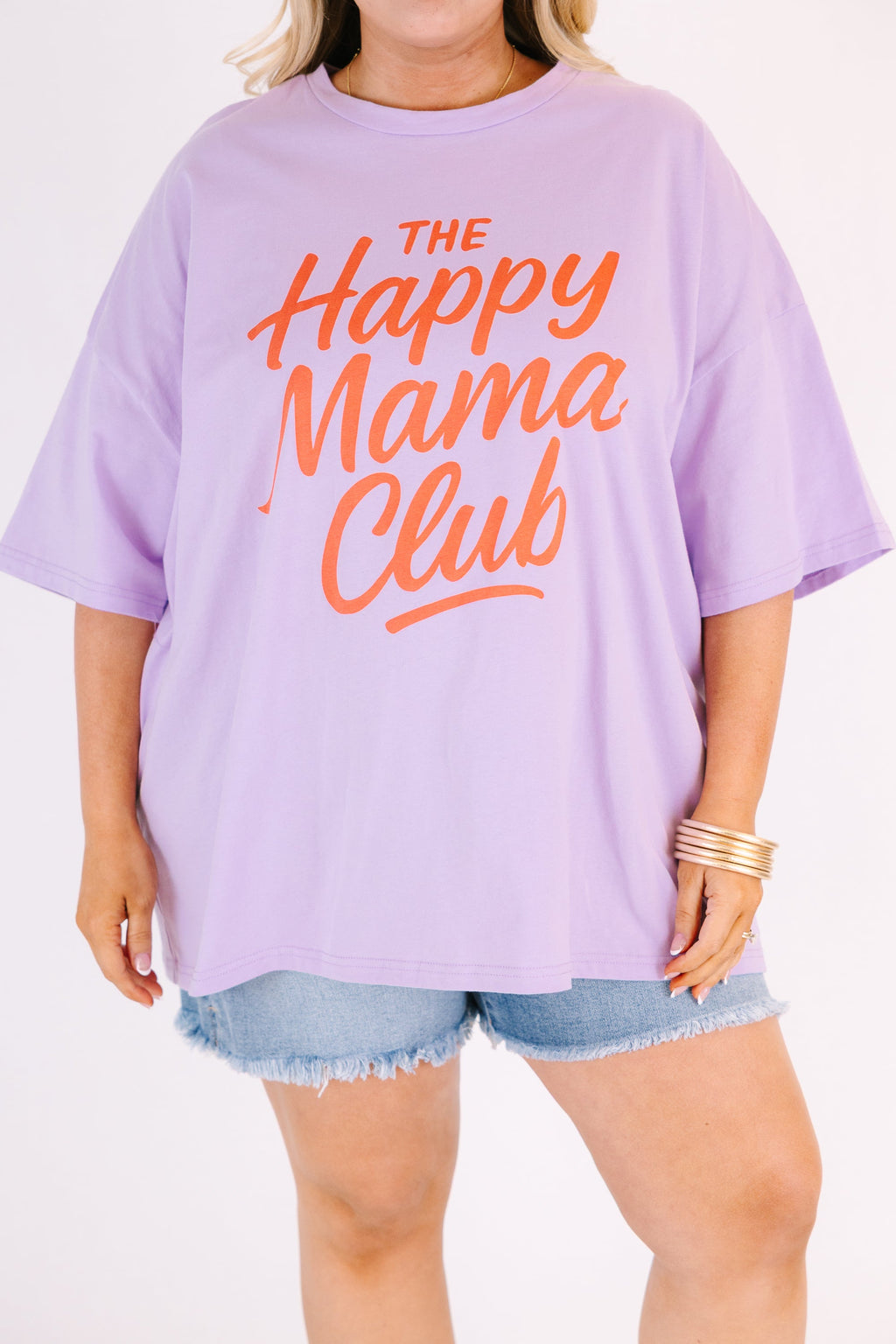 Happy Mom Club Boyfriend Tee, Lilac