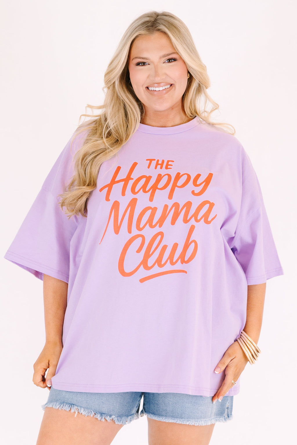 Happy Mom Club Boyfriend Tee, Lilac