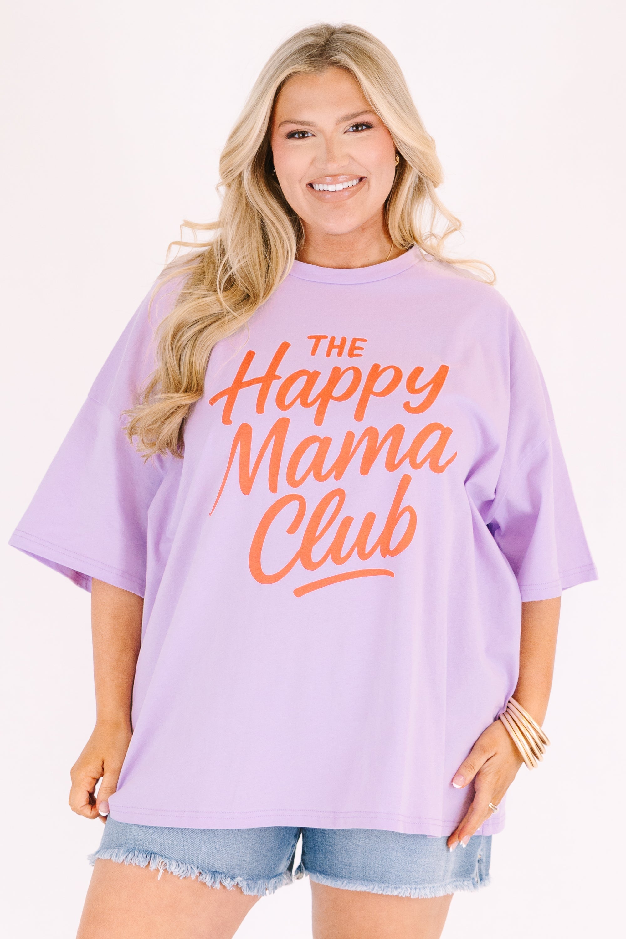 Happy Mom Club Boyfriend Tee, Lilac