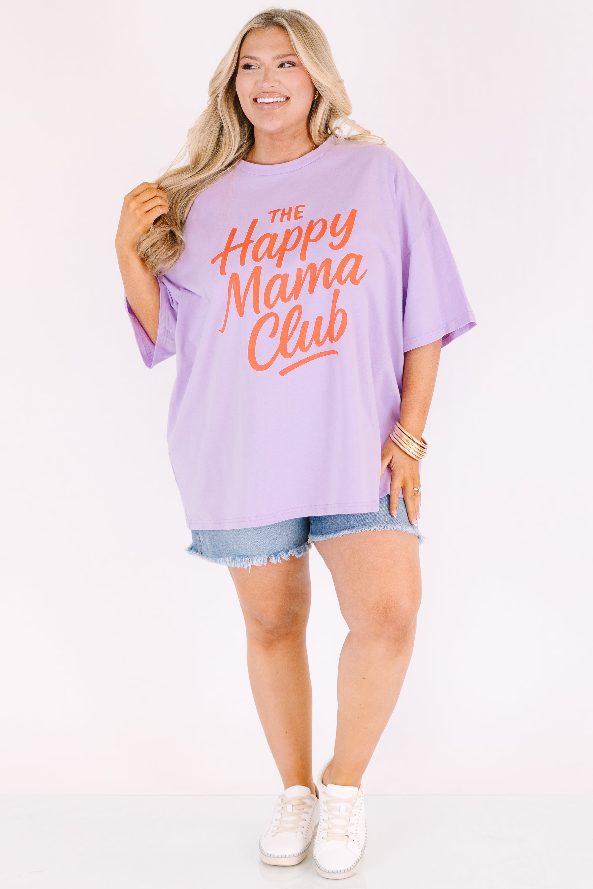 Happy Mom Club Boyfriend Tee, Lilac