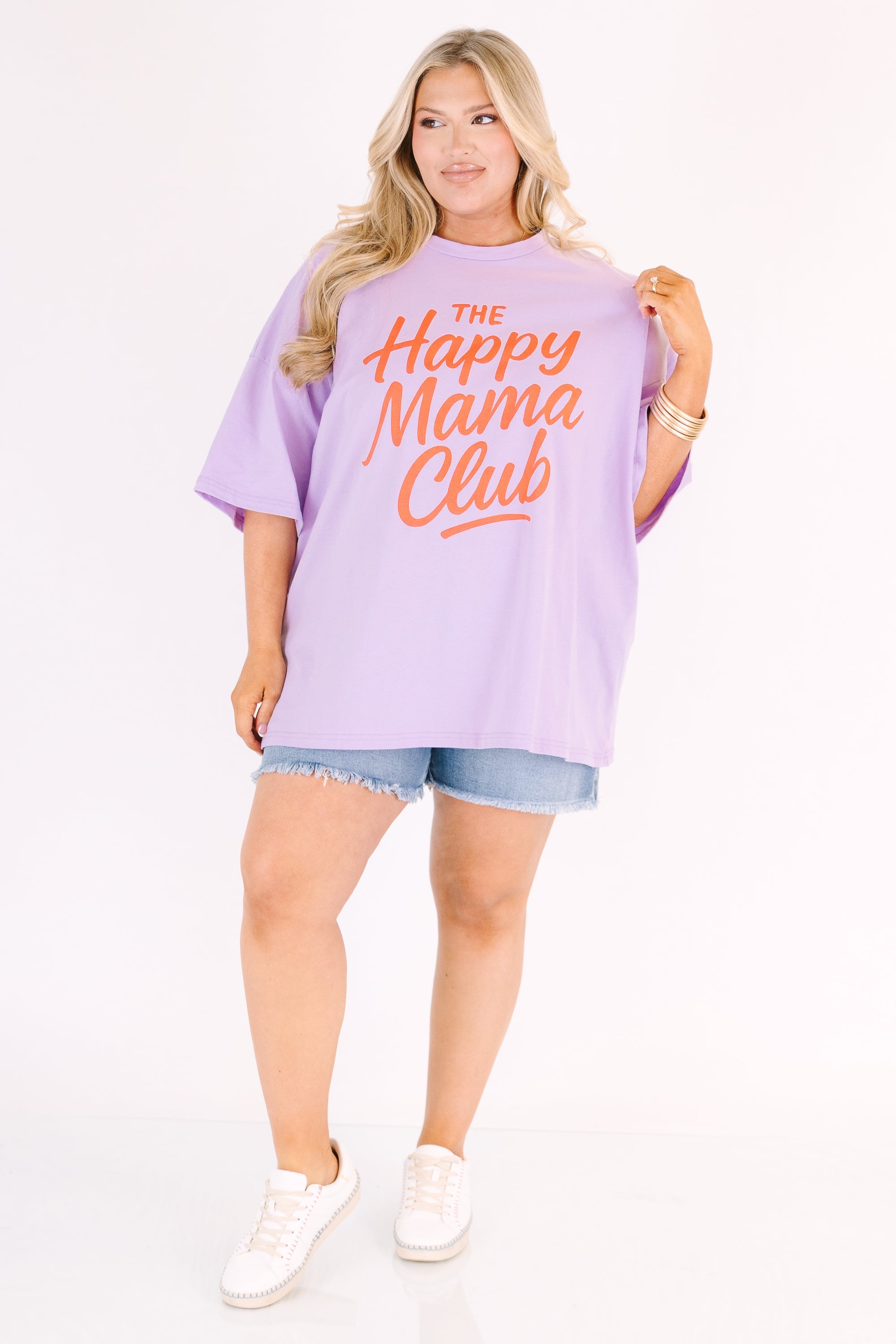 Happy Mom Club Boyfriend Tee, Lilac