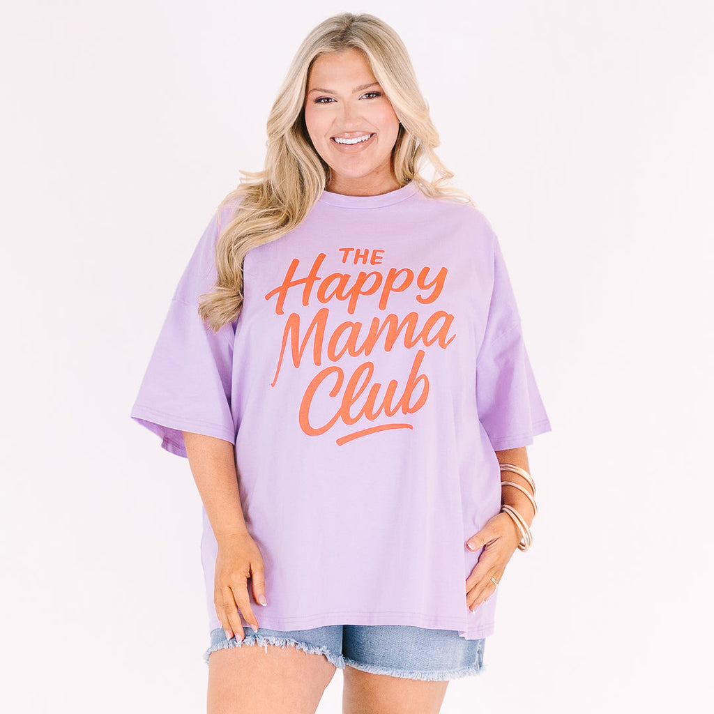 Happy Mom Club Boyfriend Tee, Lilac