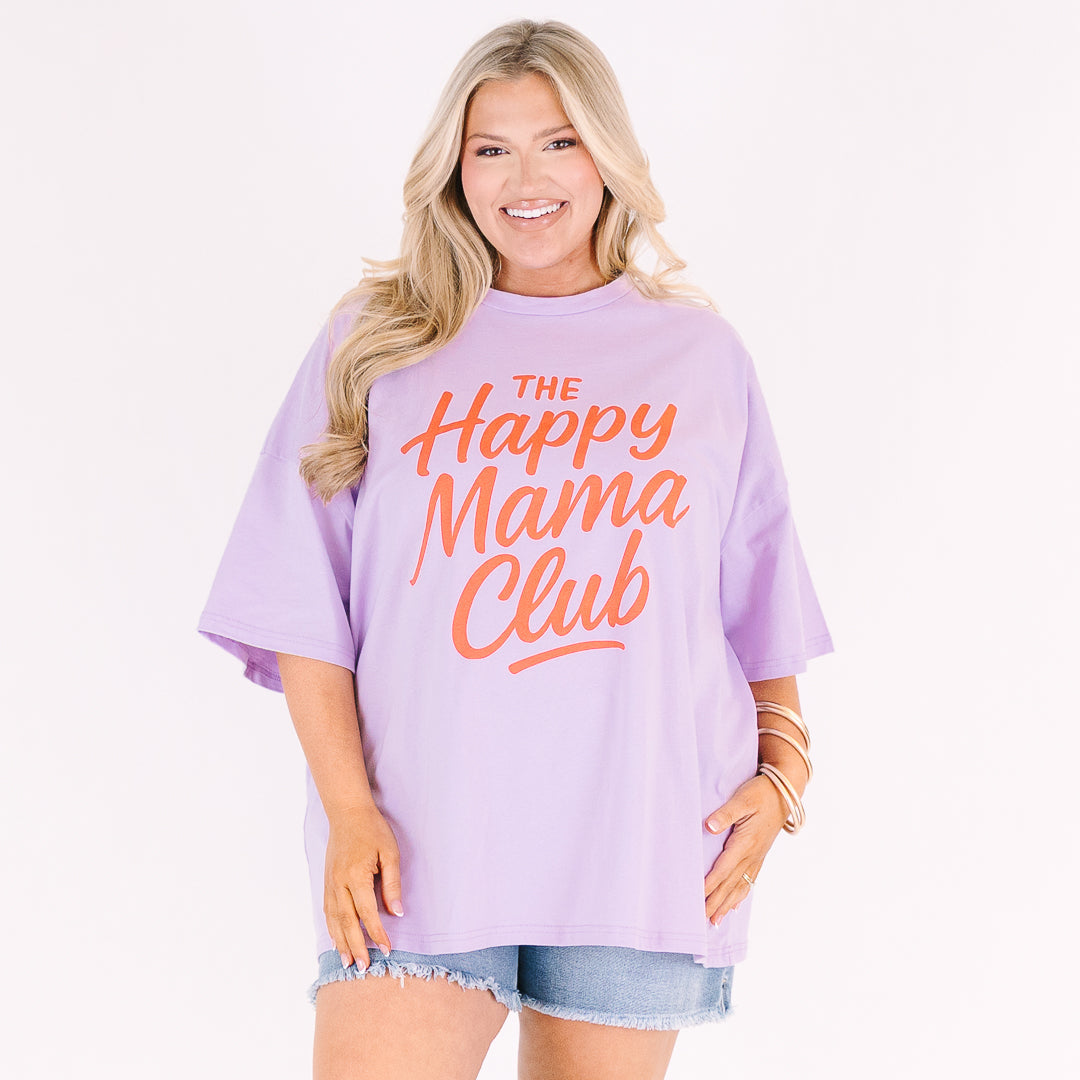 Happy Mom Club Boyfriend Tee, Lilac