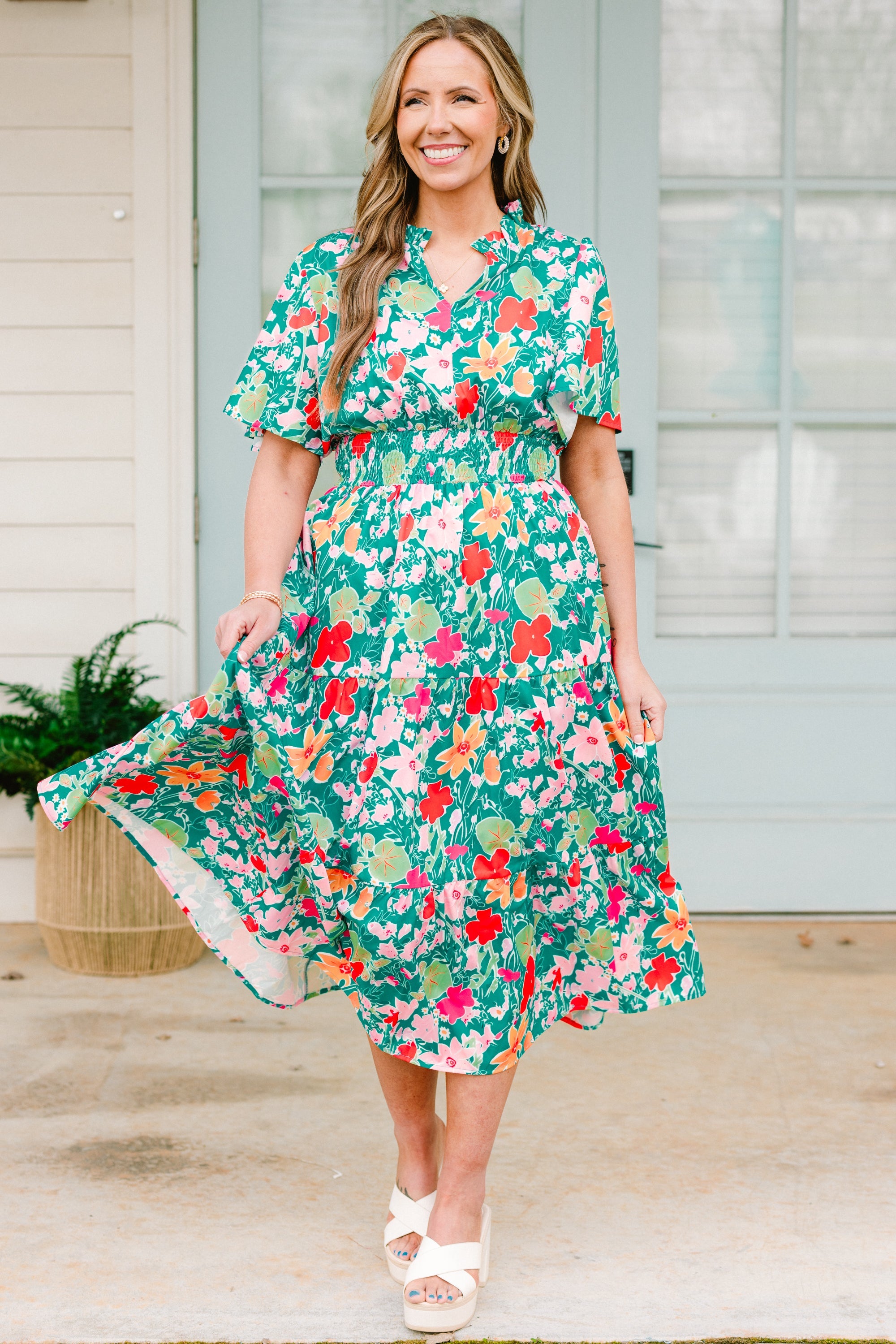 Happy To Be Me Dress, Teal