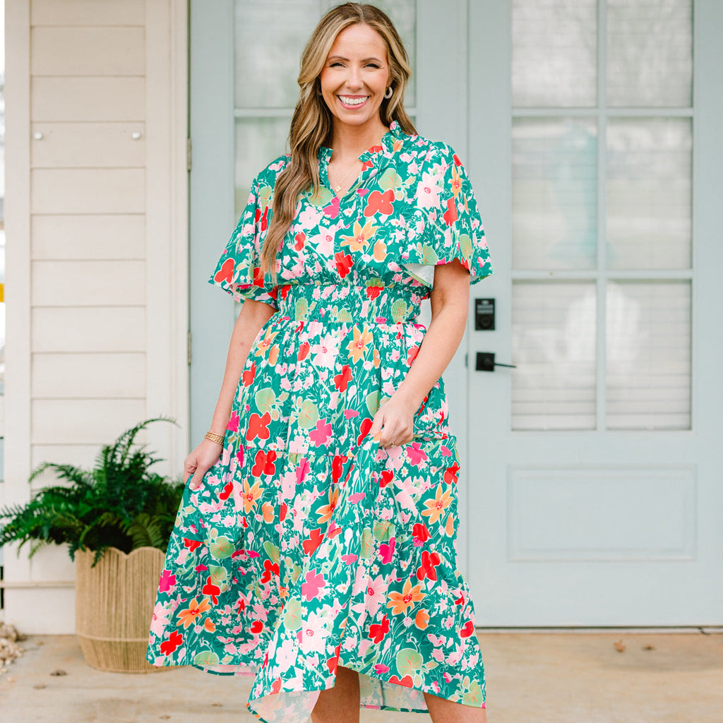 Happy To Be Me Dress, Teal