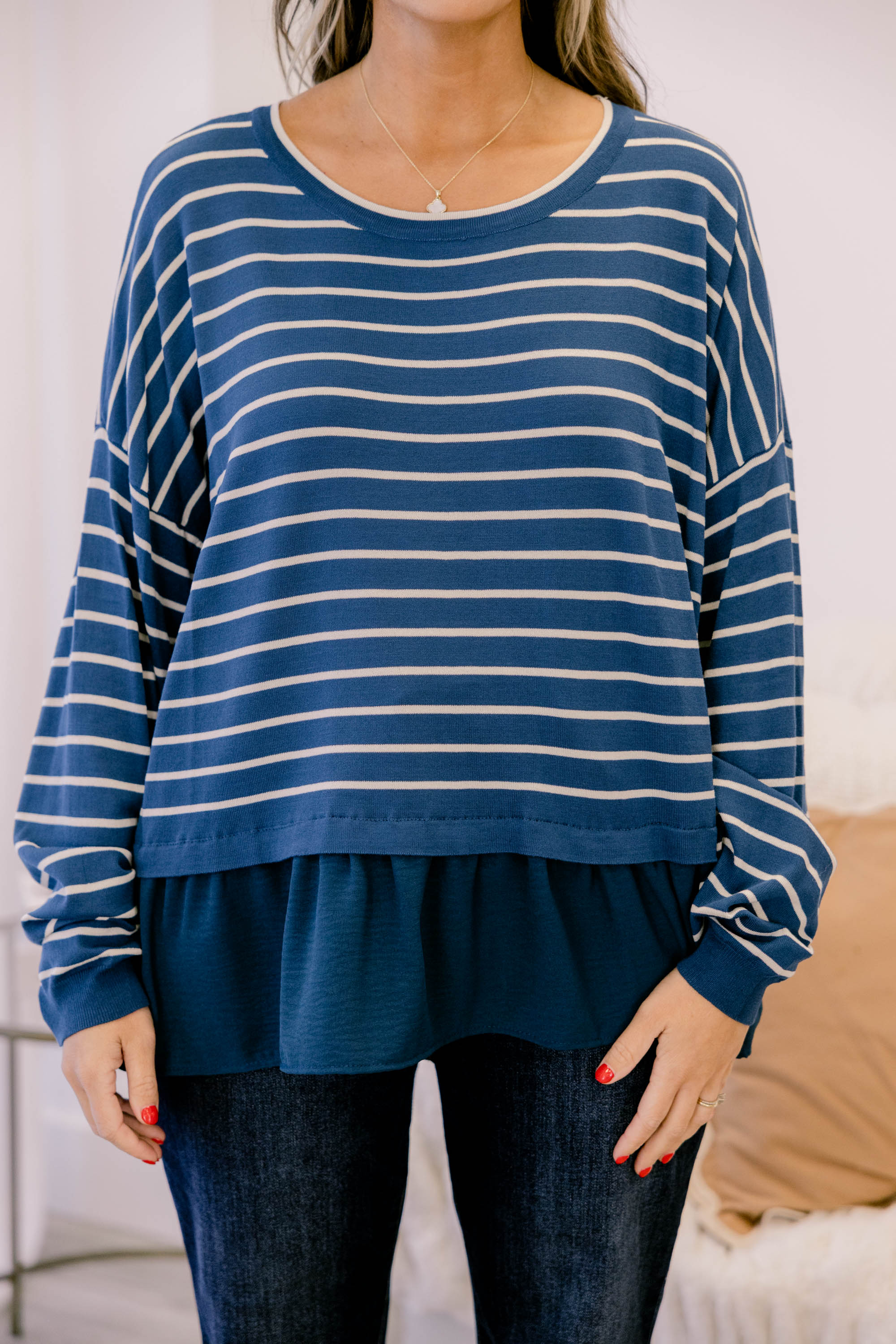 Hard At Work Top, Navy