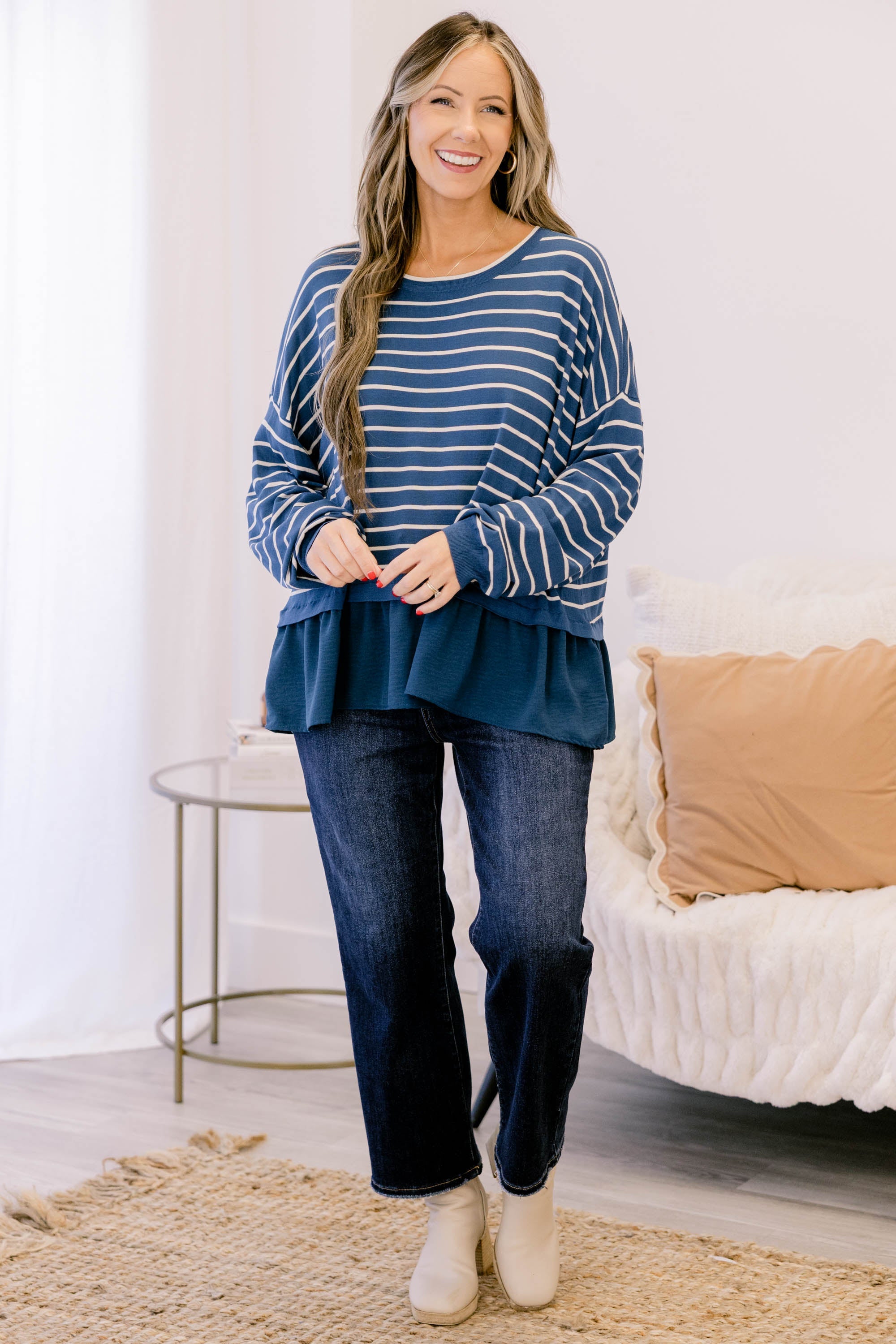 Hard At Work Top, Navy