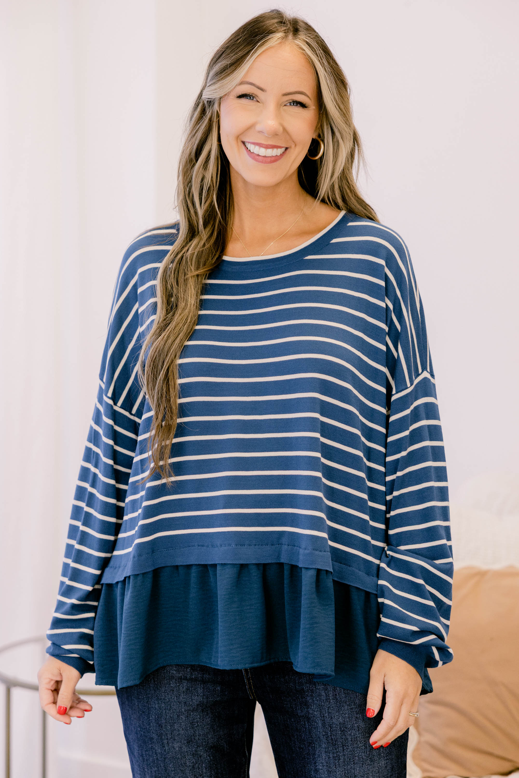 Hard At Work Top, Navy