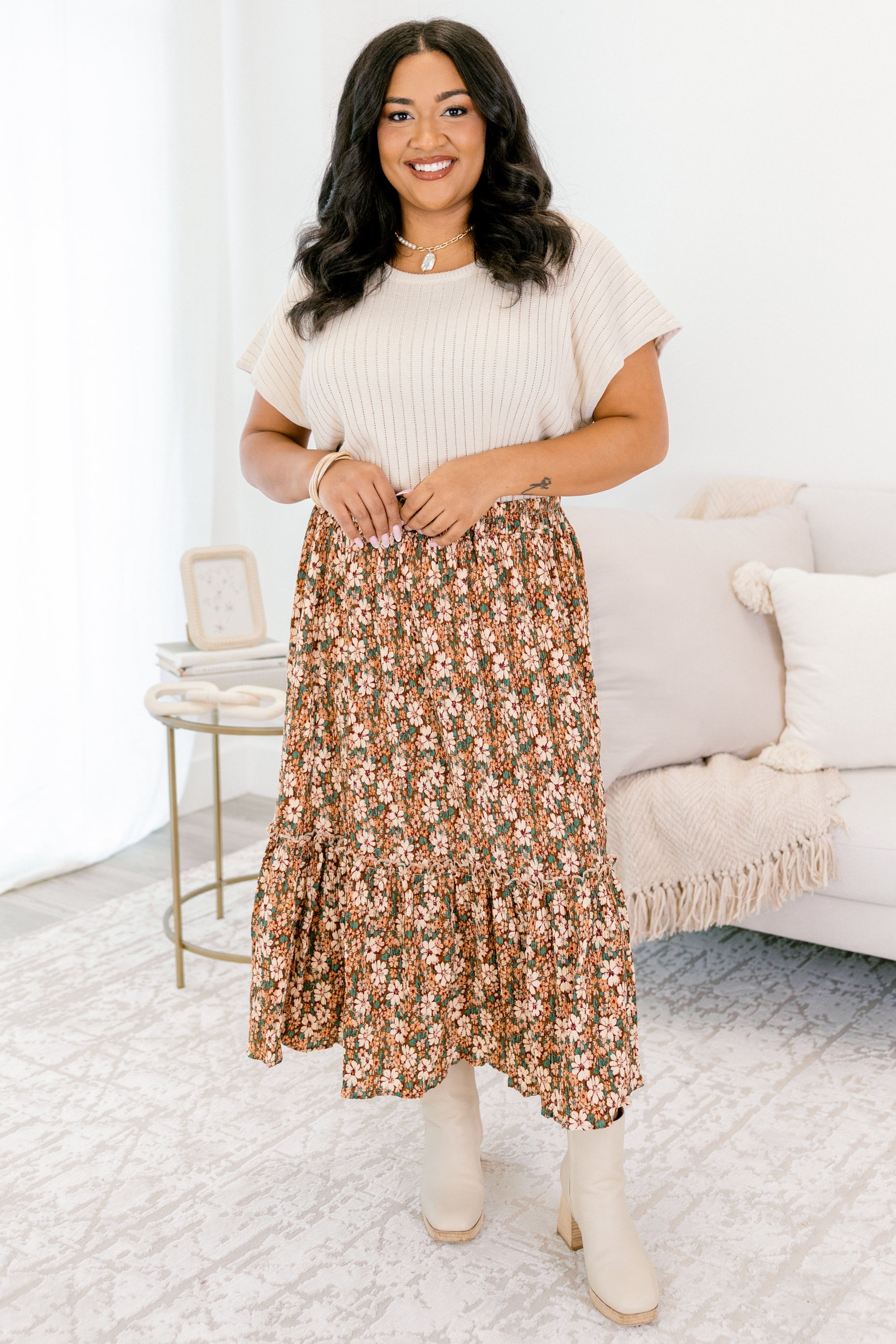 Hazy Sunday Mornings Skirt, Brown