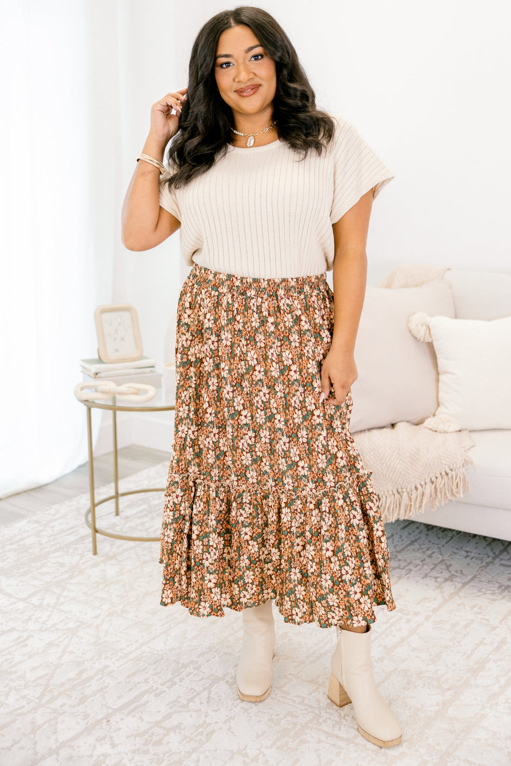 Hazy Sunday Mornings Skirt, Brown