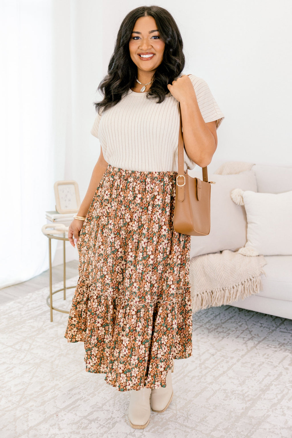 Hazy Sunday Mornings Skirt, Brown