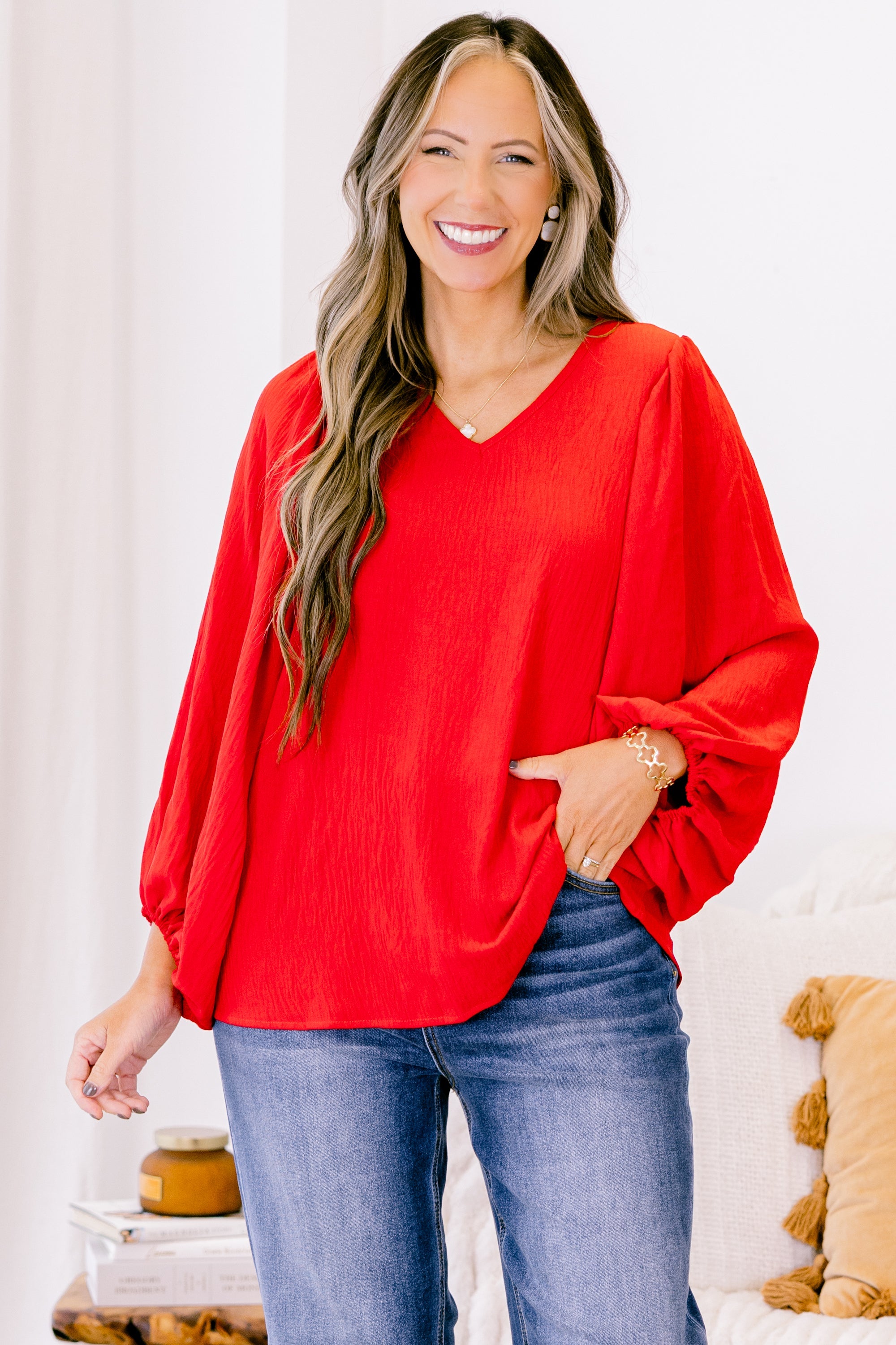 Heart Flutter's Top, Red