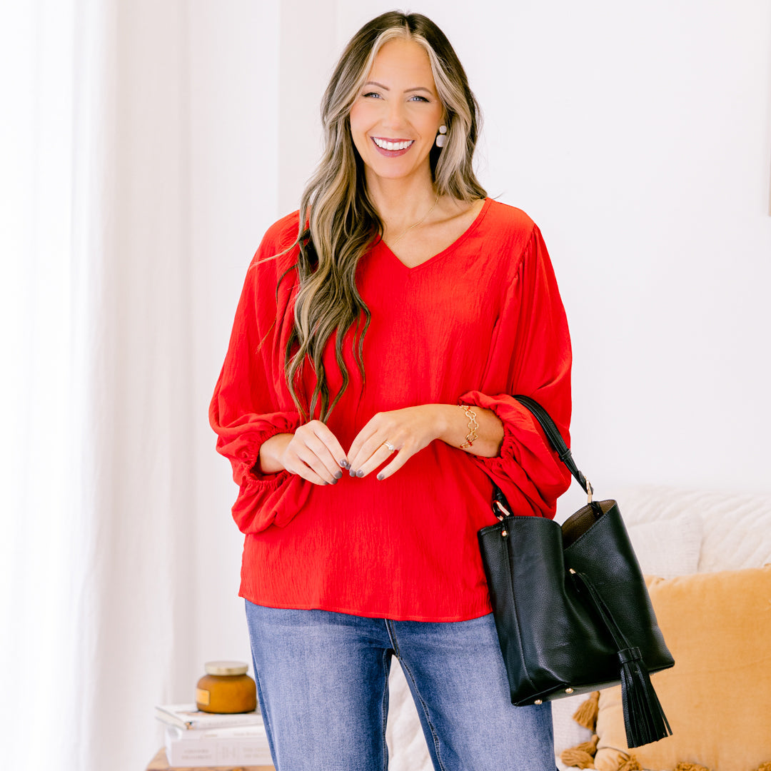 Heart Flutter's Top, Red