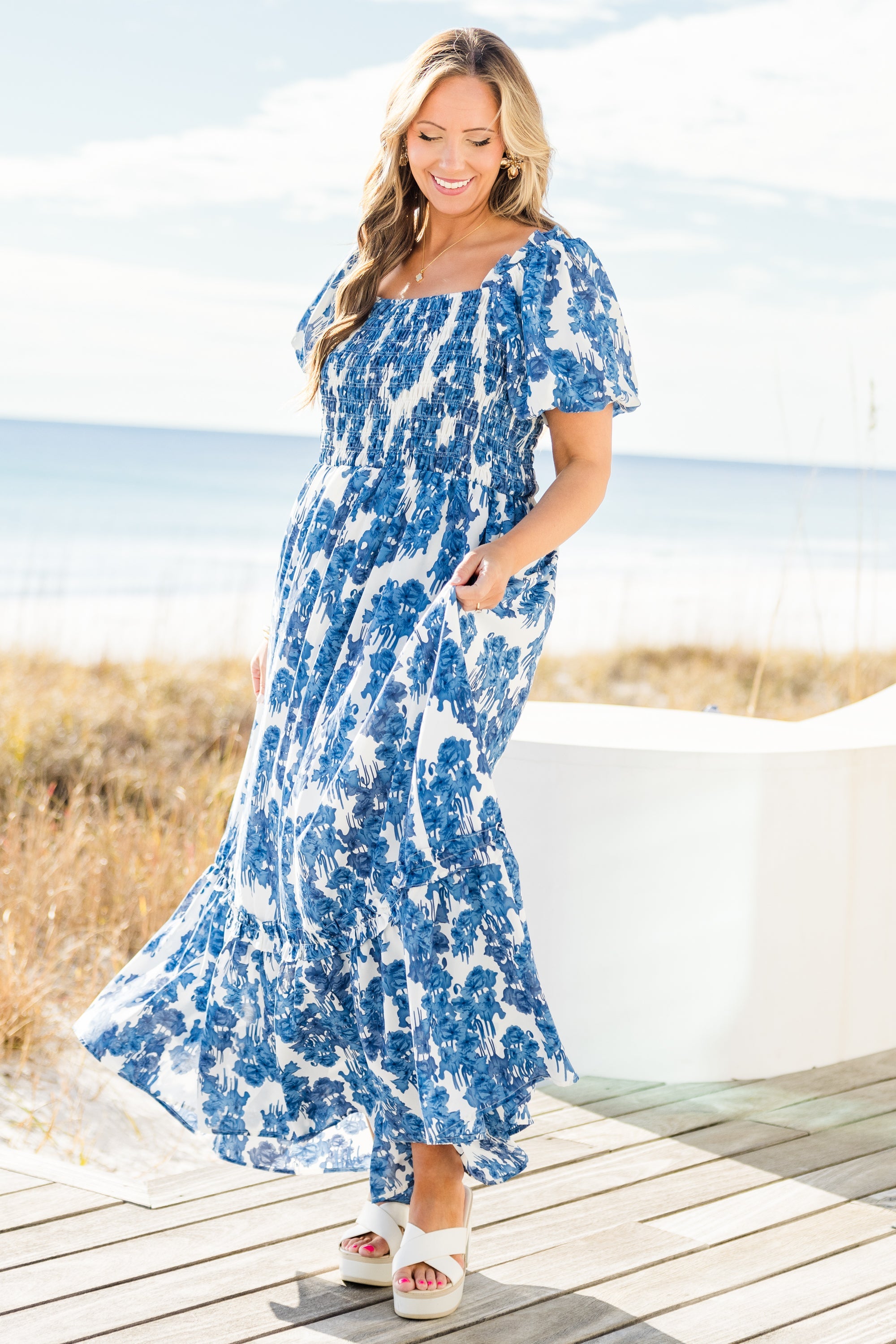 Heavy On My Heart Maxi Dress, Blue