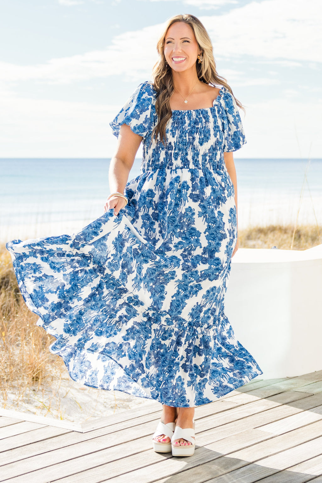 Heavy On My Heart Maxi Dress, Blue