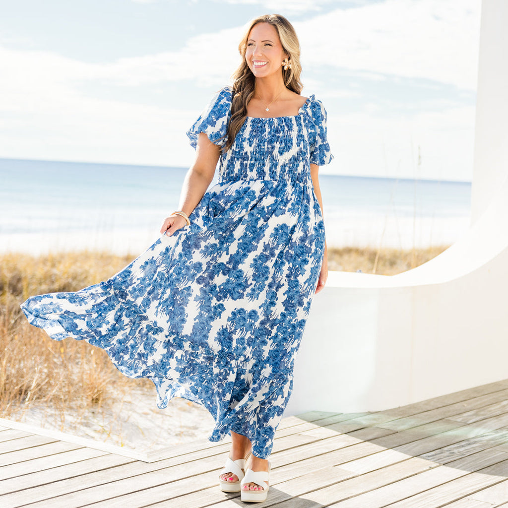 Heavy On My Heart Maxi Dress, Blue