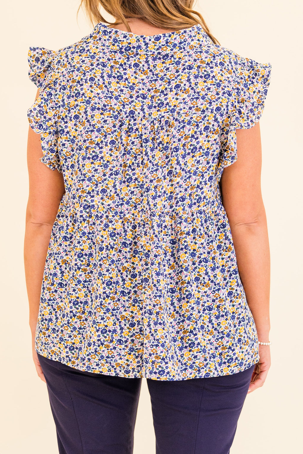 Hello Over There Top, Blue Combo