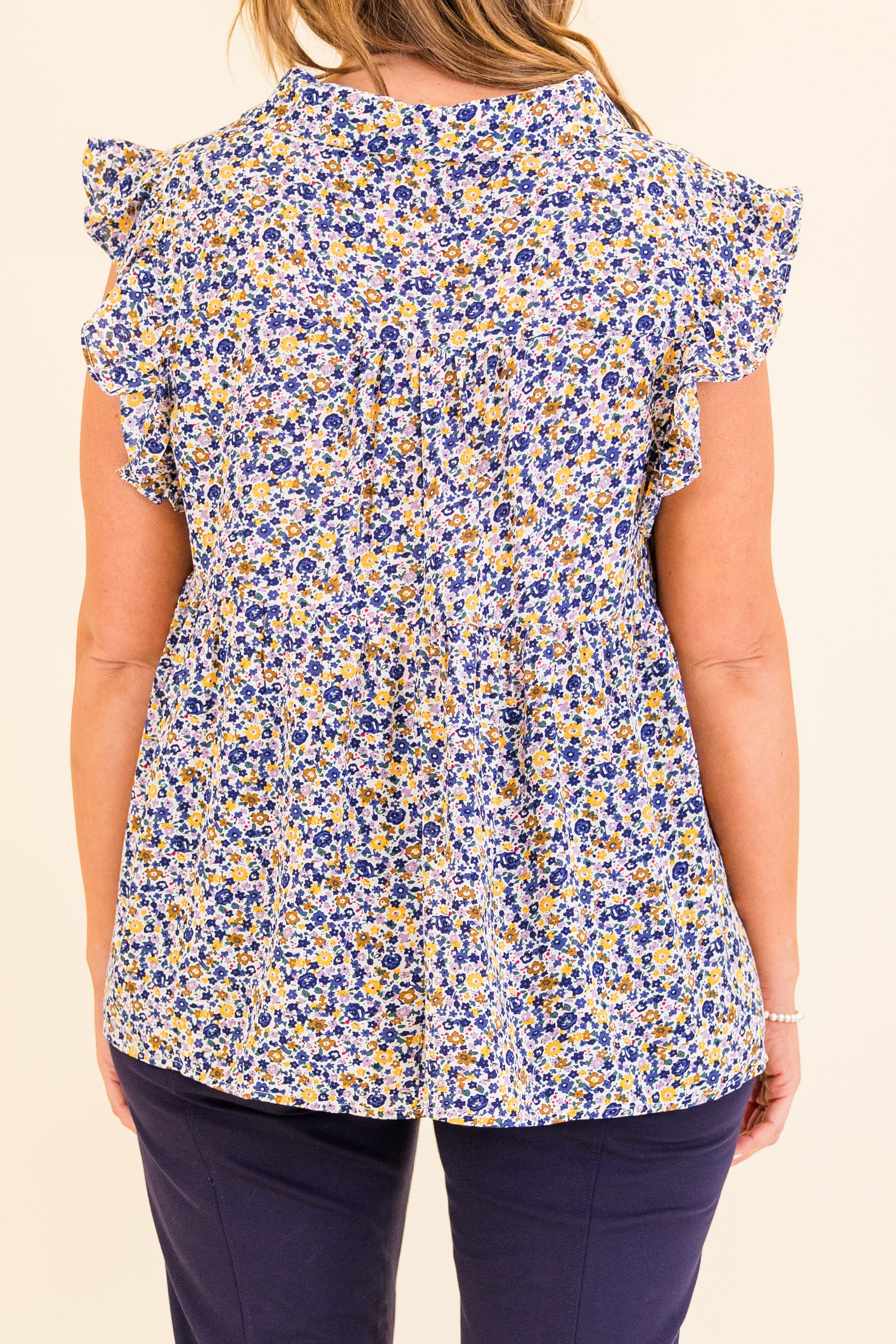 Hello Over There Top, Blue Combo