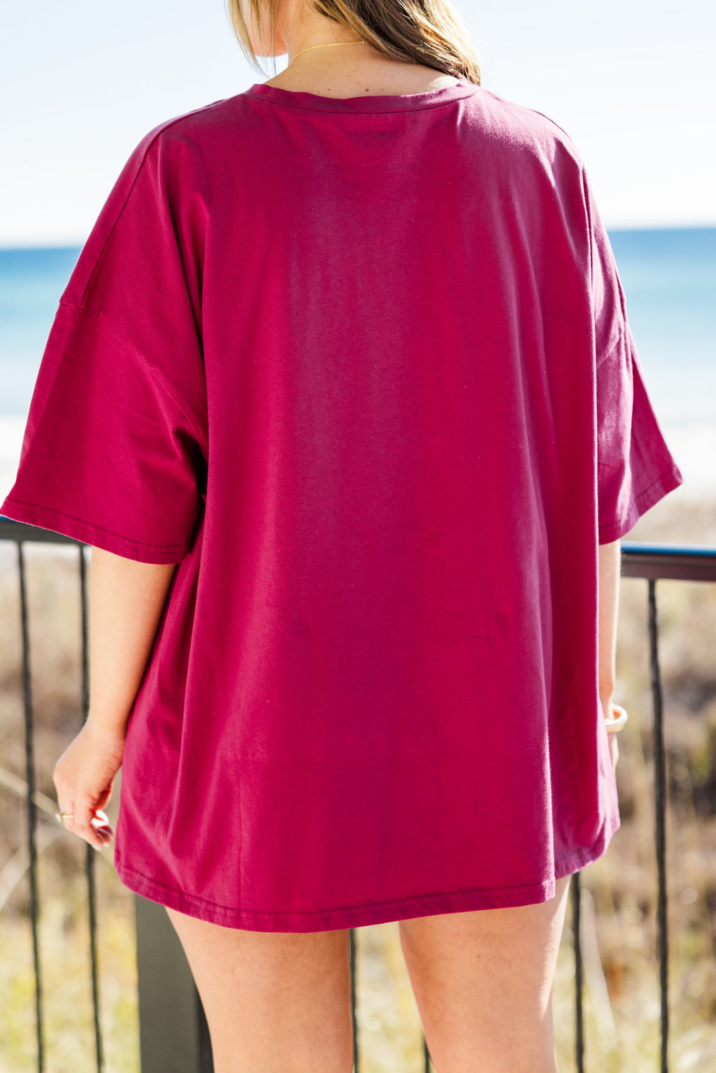 Here Comes the Sunshine Boyfriend Tee, Magenta