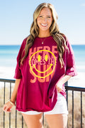 Here Comes the Sunshine Boyfriend Tee, Magenta
