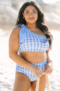 Here For The Sun Swim Top, Blue Floral