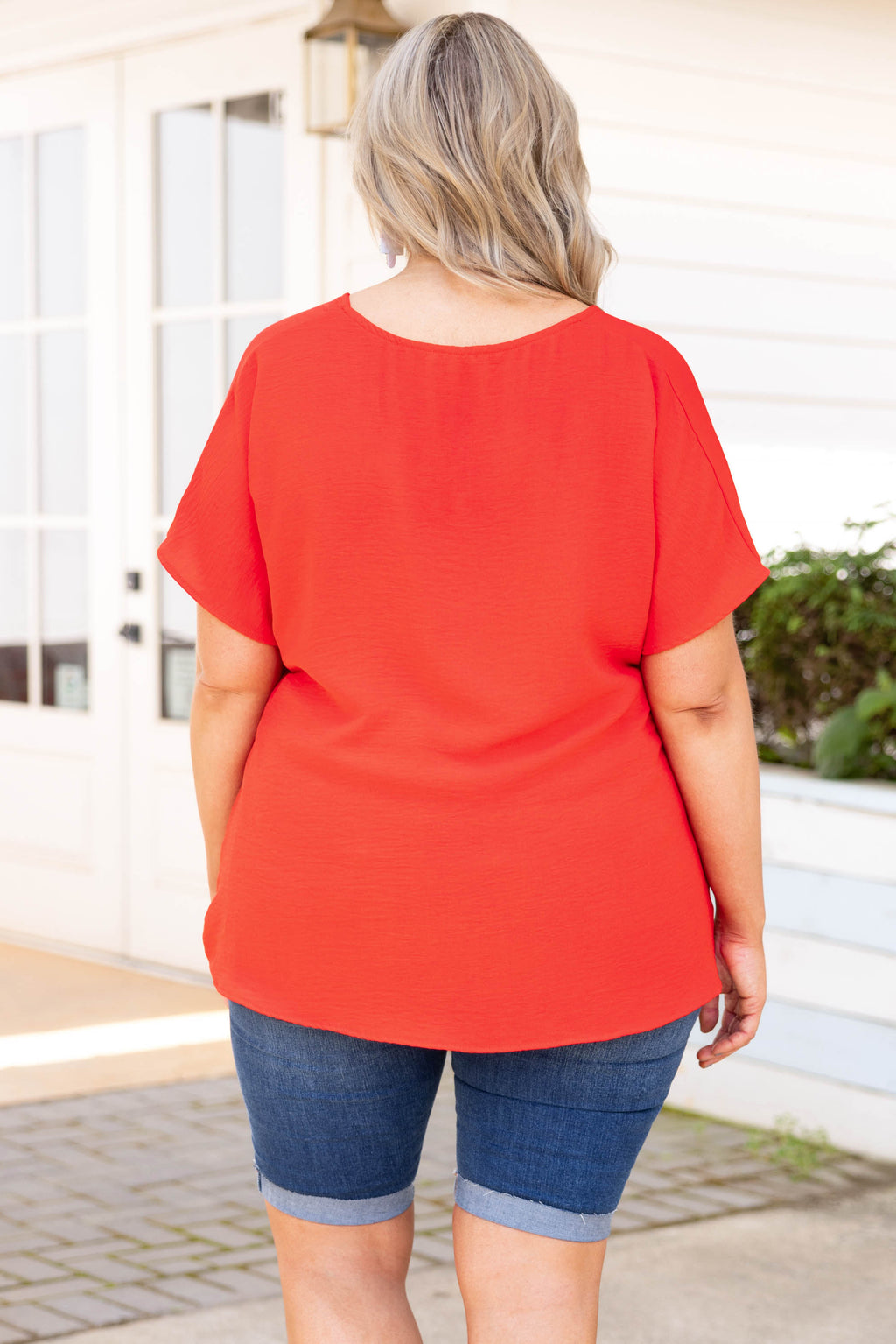Hiding My Heart Blouse, Tomato