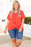 Hiding My Heart Blouse, Tomato