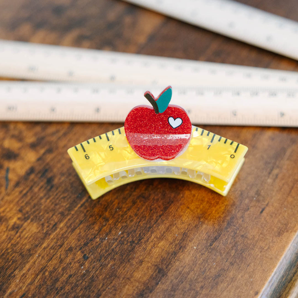 Homeroom Heart Hair Clip, Yellow