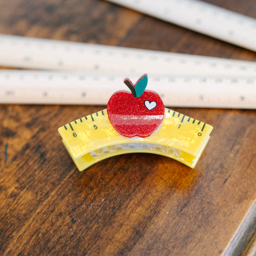 Homeroom Heart Hair Clip, Yellow