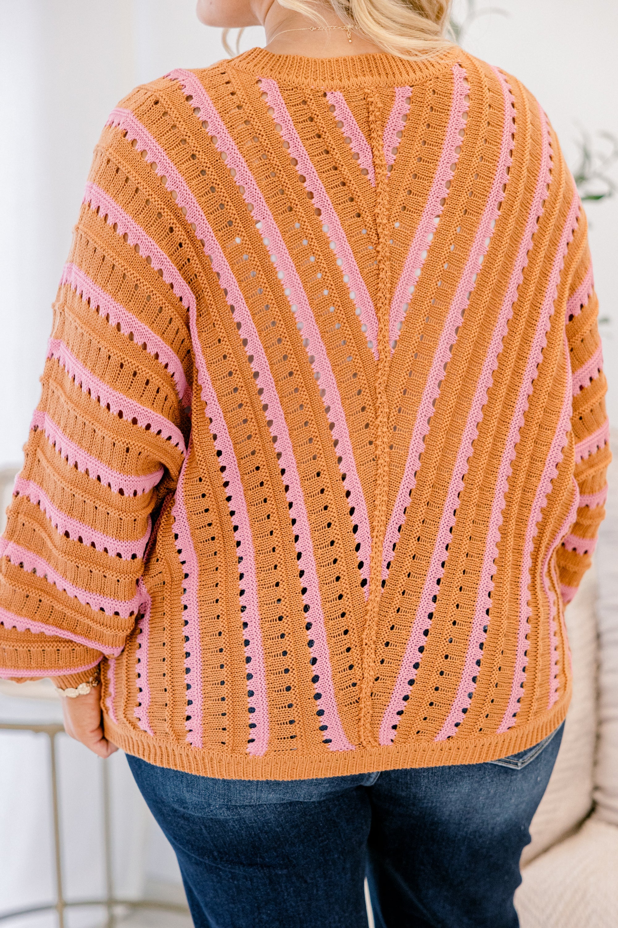Hometown Memories Sweater, Brown-Pink