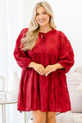 Honey Babe Dress, Burgundy