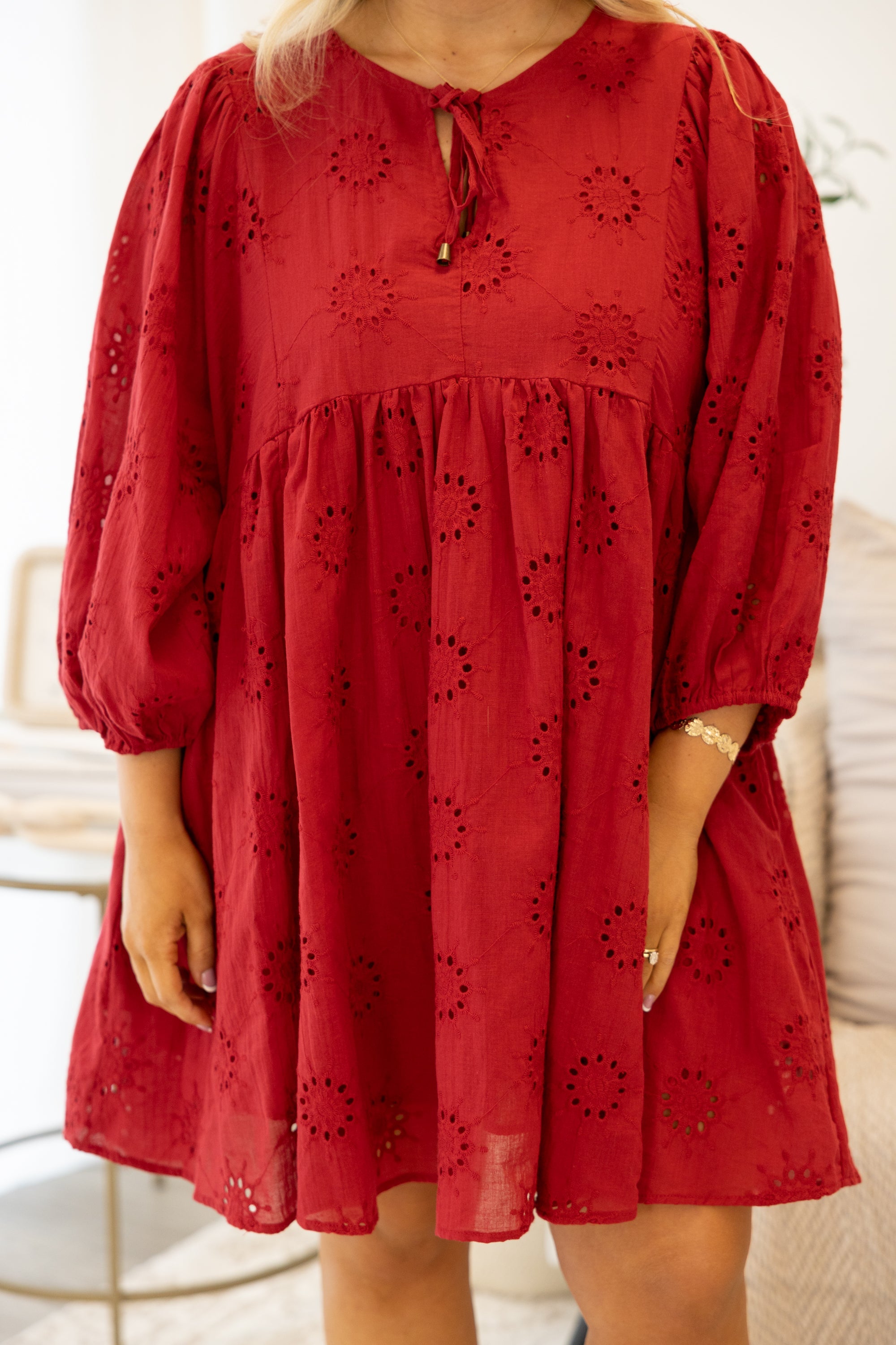 Honey Babe Dress, Burgundy