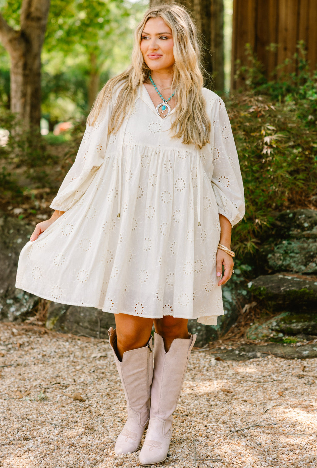 Honey Babe Dress, Cream